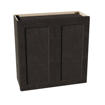 HG-W3030: Dark Gray Shaker 30"W x 30"H 2 Doors & 2 Shelves Standard Wall Cabinet