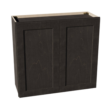 HG-W3330: Dark Gray Shaker 33"W x 30"H 2 Doors & 2 Shelves Standard Wall Cabinet