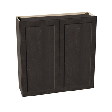 HG-W4242: Dark Gray Shaker 42"W x 42"H 2 Doors & 3 Shelves Standard Wall Cabinet