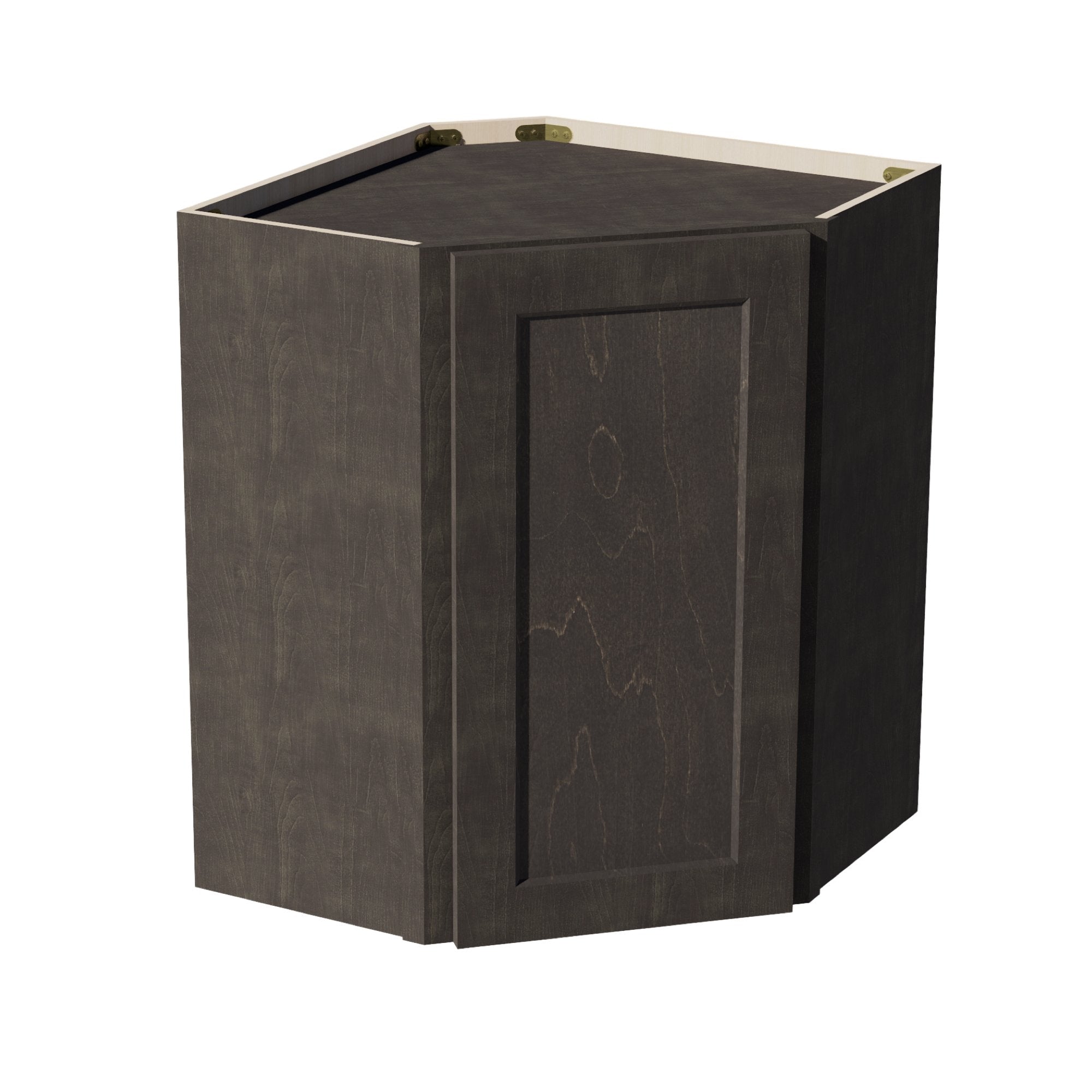 HG-WDC2430: Dark Gray Shaker 24"W x 30"H 1 Door & 2 Shelves Diagonal Wall Corner Cabinet