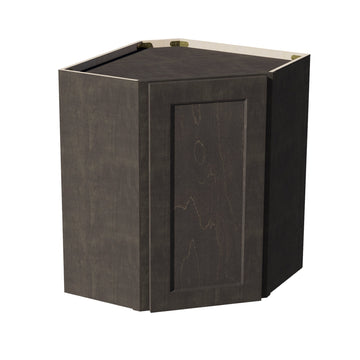 HG-WDC2430: Dark Gray Shaker 24"W x 30"H 1 Door & 2 Shelves Diagonal Wall Corner Cabinet