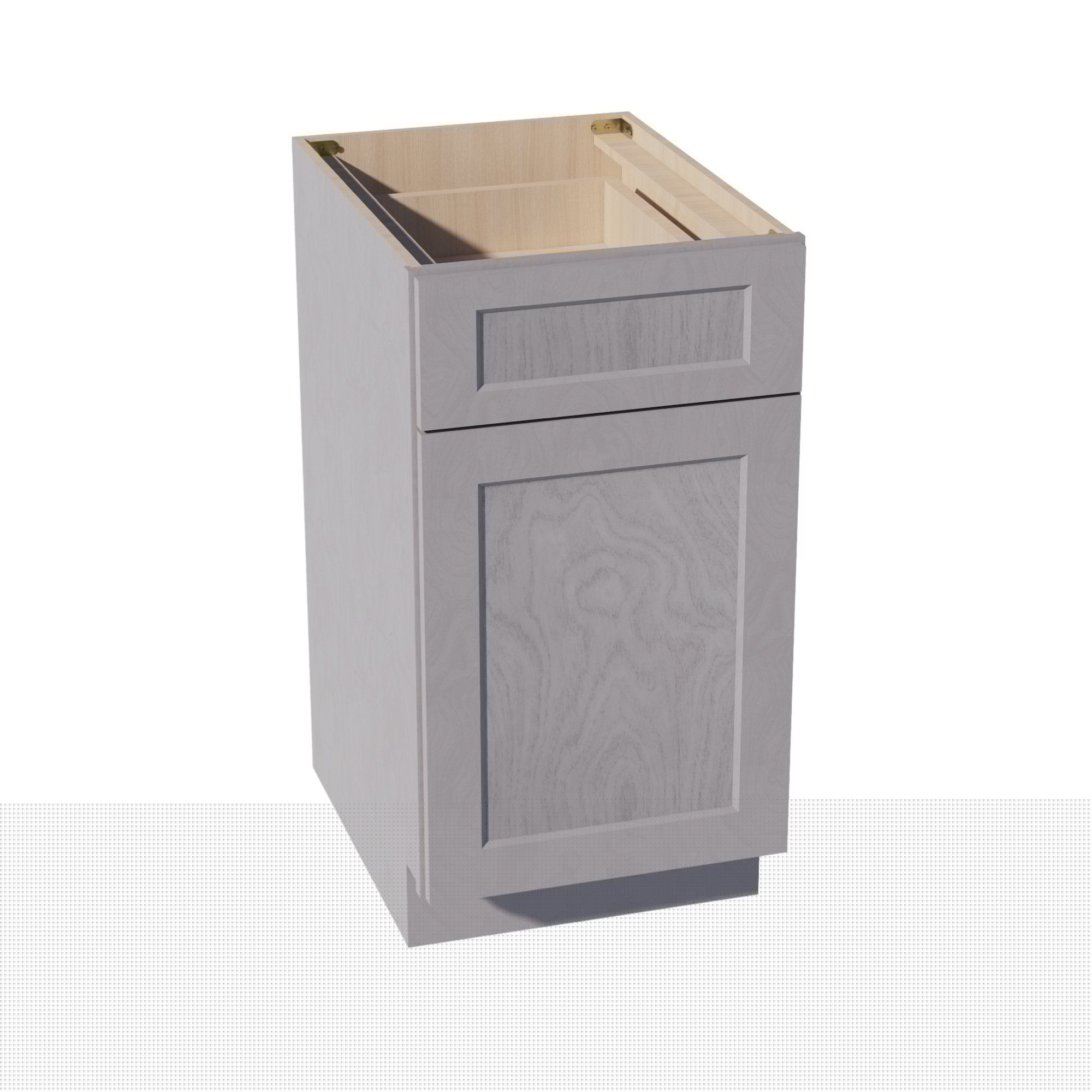 HLG-B18: Light Gray Shaker 18" 1 Drawer 1 Door Standard Base Cabinet