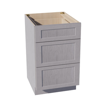 HLG-DB21: Light Gray Shaker 21" 3 Drawers Base Cabinet
