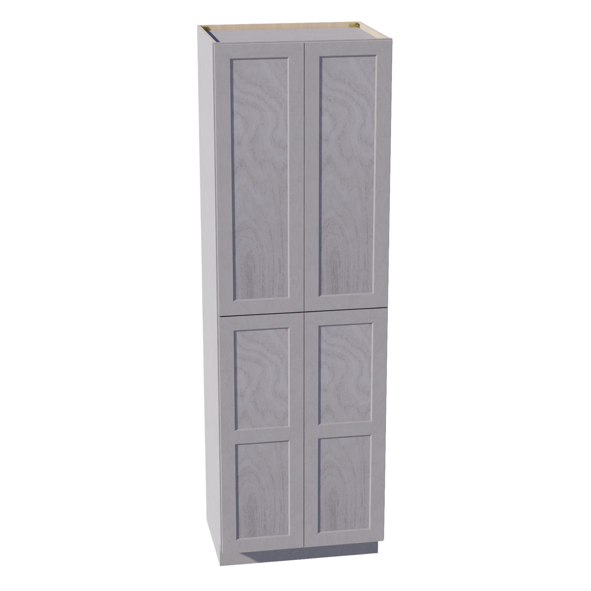 HLG-TP3096: Light Gray Shaker 30"W x 96"H x 24"D 2 Doors & 6 Shelves Tall Shelf Pantry Cabinets