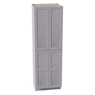 HLG-TP3096: Light Gray Shaker 30"W x 96"H x 24"D 2 Doors & 6 Shelves Tall Shelf Pantry Cabinets
