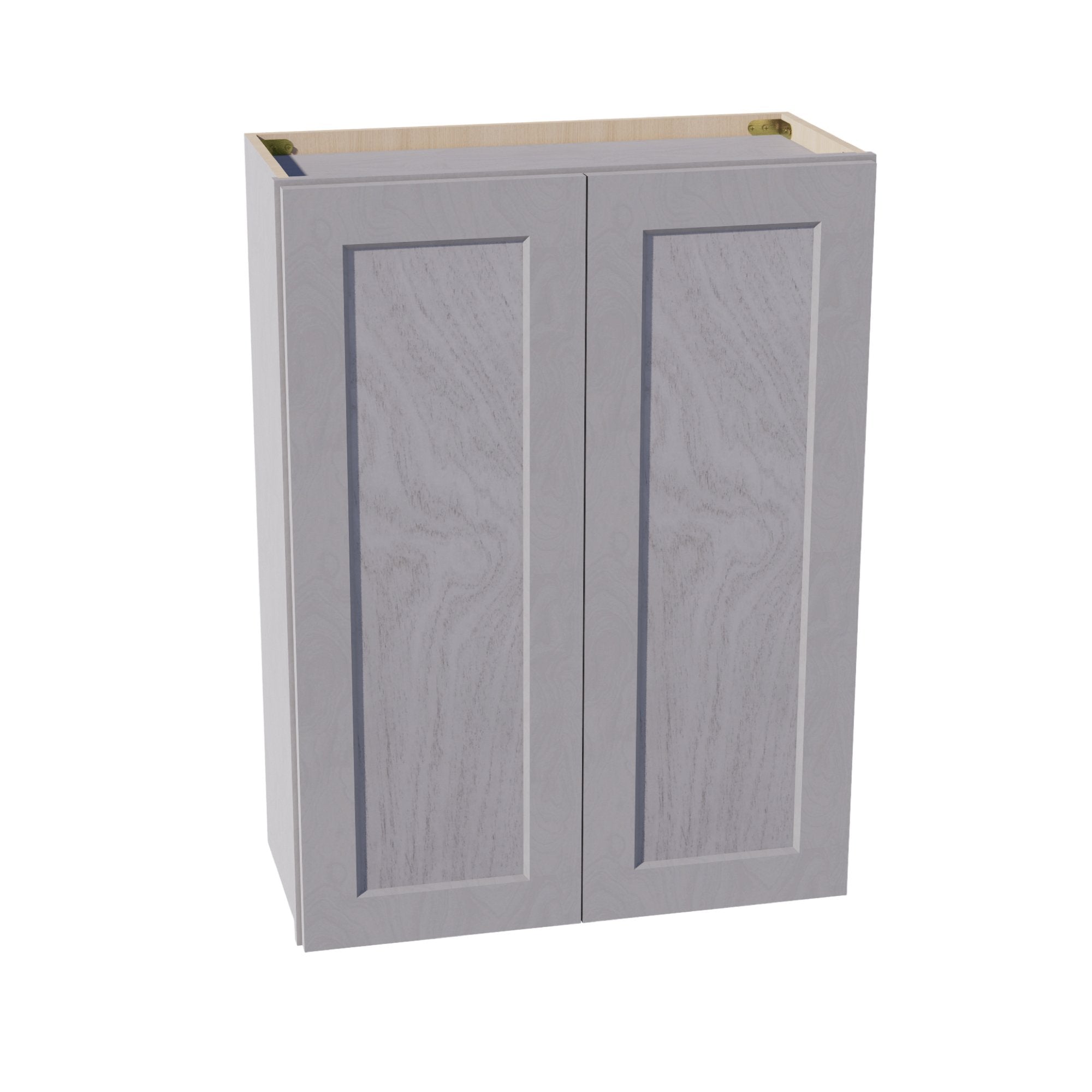 HLG-W2736: Light Gray Shaker 27"W x 36"H 2 Doors & 2 Shelves Standard Wall Cabinet