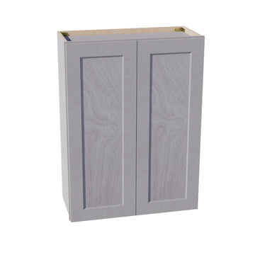 HLG-W2736: Light Gray Shaker 27"W x 36"H 2 Doors & 2 Shelves Standard Wall Cabinet