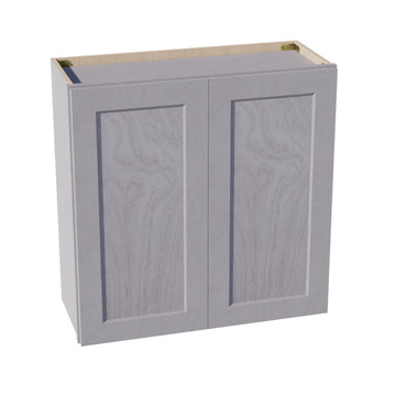 HLG-W3030: Light Gray Shaker 30"W x 30"H 2 Doors & 2 Shelves Standard Wall Cabinet