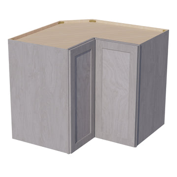 HLG-WPC2436: Light Gray Shaker 24"W x 36"H 1 Door & 2 Shelves Pie Cut Wall Corner Cabinet
