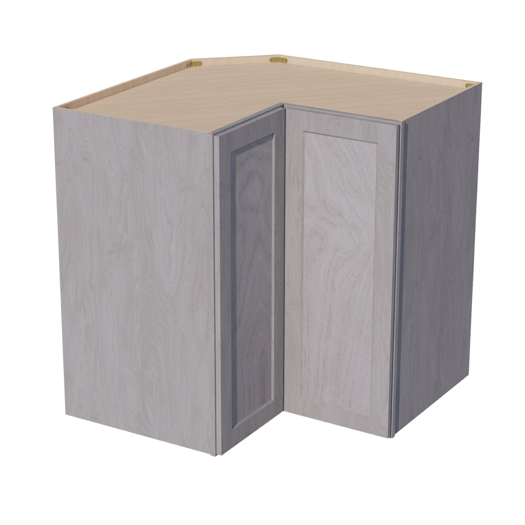 HLG-WPC2442: Light Gray Shaker 24"W x 42"H 1 Door & 3 Shelves Pie Cut Wall Corner Cabinet