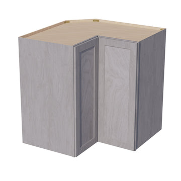 HLG-WPC2442: Light Gray Shaker 24"W x 42"H 1 Door & 3 Shelves Pie Cut Wall Corner Cabinet