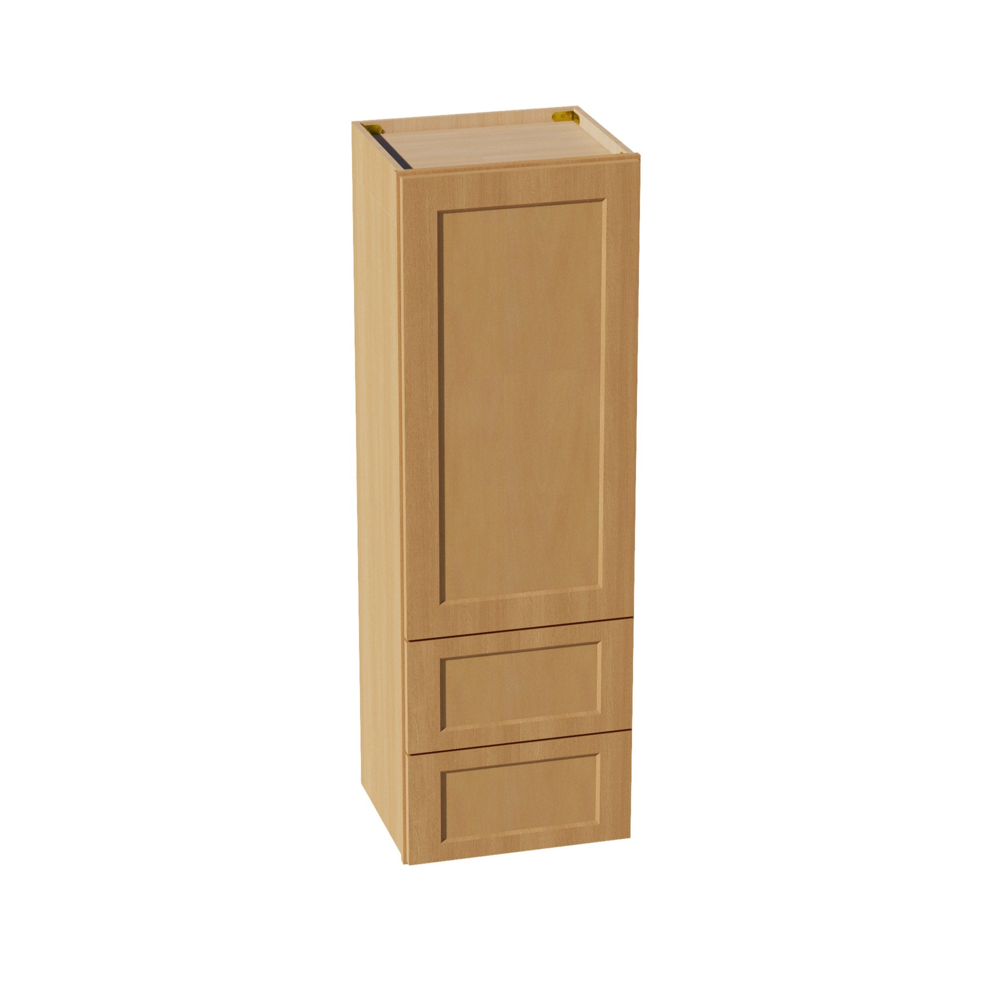 HT-WD1854: Timber Wood Shaker 18"W x 54"H 1 Door & 2 Drawers Special Wall Cabinet