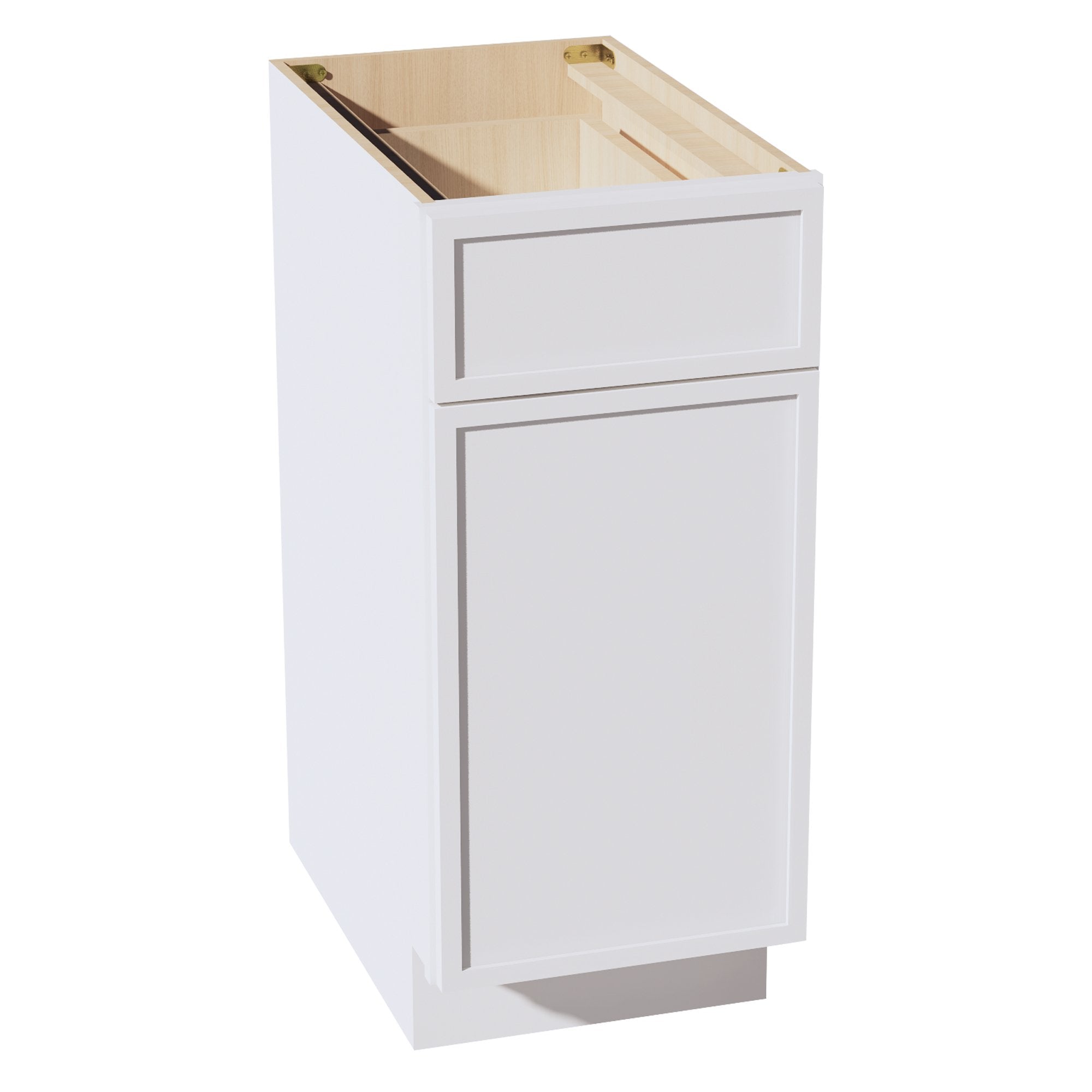SF-B15: Frost White Slim Shaker 15" 1 Drawer 1 Door Standard Base Cabinet
