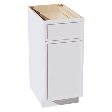 SF-B15: Frost White Slim Shaker 15" 1 Drawer 1 Door Standard Base Cabinet